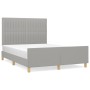 Light gray fabric bed frame with headboard 140x190 cm by , Beds and slatted bases - Ref: Foro24-3125211, Price: 225,36 €, Dis...