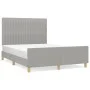 Light gray fabric bed frame with headboard 140x190 cm by , Beds and slatted bases - Ref: Foro24-3125211, Price: 221,19 €, Dis...