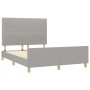 Light gray fabric bed frame with headboard 140x190 cm by , Beds and slatted bases - Ref: Foro24-3125211, Price: 225,36 €, Dis...
