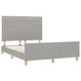 Light gray fabric bed frame with headboard 140x190 cm by , Beds and slatted bases - Ref: Foro24-3125211, Price: 221,19 €, Dis...
