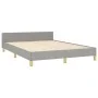 Light gray fabric bed frame with headboard 140x190 cm by , Beds and slatted bases - Ref: Foro24-3125211, Price: 221,19 €, Dis...