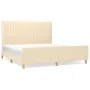 Bed frame with cream fabric headboard 160x200 cm by , Beds and slatted bases - Ref: Foro24-3125232, Price: 227,89 €, Discount: %