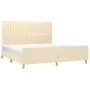 Bed frame with cream fabric headboard 160x200 cm by , Beds and slatted bases - Ref: Foro24-3125232, Price: 227,89 €, Discount: %
