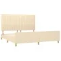 Bed frame with cream fabric headboard 160x200 cm by , Beds and slatted bases - Ref: Foro24-3125232, Price: 227,89 €, Discount: %