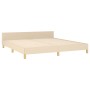 Bed frame with cream fabric headboard 160x200 cm by , Beds and slatted bases - Ref: Foro24-3125232, Price: 236,66 €, Discount: %