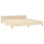 Bed frame with cream fabric headboard 160x200 cm by , Beds and slatted bases - Ref: Foro24-3125232, Price: 227,89 €, Discount: %