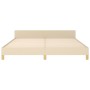 Bed frame with cream fabric headboard 160x200 cm by , Beds and slatted bases - Ref: Foro24-3125232, Price: 236,66 €, Discount: %