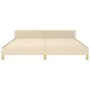 Bed frame with cream fabric headboard 160x200 cm by , Beds and slatted bases - Ref: Foro24-3125232, Price: 227,89 €, Discount: %