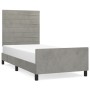 Light gray velvet bed frame with headboard 80x200 cm by , Beds and slatted bases - Ref: Foro24-3125782, Price: 148,38 €, Disc...