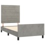 Light gray velvet bed frame with headboard 80x200 cm by , Beds and slatted bases - Ref: Foro24-3125782, Price: 148,38 €, Disc...