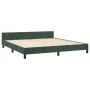 Estructura cama con cabecero terciopelo verde oscuro 160x200 cm de , Camas y somieres - Ref: Foro24-3125827, Precio: 258,23 €...