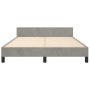 Bed frame with light gray velvet headboard 140x190cm by , Beds and slatted bases - Ref: Foro24-3125873, Price: 215,90 €, Disc...