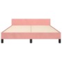 Pink velvet bed frame with headboard 140x200 cm by , Beds and slatted bases - Ref: Foro24-3125884, Price: 244,31 €, Discount: %