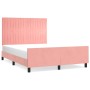 Pink velvet bed frame with headboard 140x190 cm by , Beds and slatted bases - Ref: Foro24-3125878, Price: 226,80 €, Discount: %
