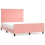 Rosa Samtbettgestell mit Kopfteil 140x190 cm von , Betten und Lattenroste - Ref: Foro24-3125878, Preis: 206,49 €, Rabatt: %
