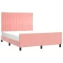 Rosa Samtbettgestell mit Kopfteil 140x190 cm von , Betten und Lattenroste - Ref: Foro24-3125878, Preis: 206,49 €, Rabatt: %