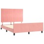 Pink velvet bed frame with headboard 140x190 cm by , Beds and slatted bases - Ref: Foro24-3125878, Price: 226,80 €, Discount: %