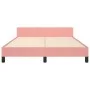 Rosa Samtbettgestell mit Kopfteil 140x190 cm von , Betten und Lattenroste - Ref: Foro24-3125878, Preis: 206,49 €, Rabatt: %