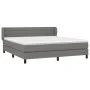Box spring bed with dark gray fabric mattress 160x200 cm by , Beds and slatted bases - Ref: Foro24-3126334, Price: 505,42 €, ...