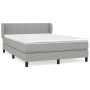 Box spring bed with light gray fabric mattress 140x190 cm by , Beds and slatted bases - Ref: Foro24-3126397, Price: 471,16 €,...