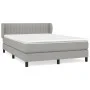 Box spring bed with light gray fabric mattress 140x190 cm by , Beds and slatted bases - Ref: Foro24-3126397, Price: 469,08 €,...