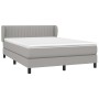 Box spring bed with light gray fabric mattress 140x190 cm by , Beds and slatted bases - Ref: Foro24-3126397, Price: 471,16 €,...