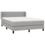 Box spring bed with light gray fabric mattress 140x190 cm by , Beds and slatted bases - Ref: Foro24-3126397, Price: 469,08 €,...