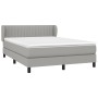 Box spring bed with light gray fabric mattress 140x200 cm by , Beds and slatted bases - Ref: Foro24-3126405, Price: 448,64 €,...