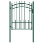 Puerta de valla con picos acero verde 100x125 cm