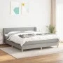 Cama box spring con colchón tela gris claro 160x200 cm de , Camas y somieres - Ref: Foro24-3126893, Precio: 519,95 €, Descuen...