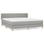 Box spring bed with light gray fabric mattress 160x200 cm by , Beds and slatted bases - Ref: Foro24-3126893, Price: 520,46 €,...