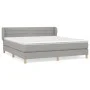 Box spring bed with light gray fabric mattress 160x200 cm by , Beds and slatted bases - Ref: Foro24-3126893, Price: 507,30 €,...
