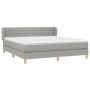 Box spring bed with light gray fabric mattress 160x200 cm by , Beds and slatted bases - Ref: Foro24-3126893, Price: 520,46 €,...