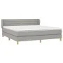 Box spring bed with light gray fabric mattress 160x200 cm by , Beds and slatted bases - Ref: Foro24-3126893, Price: 507,30 €,...
