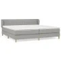 Box spring bed with light gray fabric mattress 200x200 cm by , Beds and slatted bases - Ref: Foro24-3126989, Price: 588,13 €,...