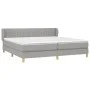 Box spring bed with light gray fabric mattress 200x200 cm by , Beds and slatted bases - Ref: Foro24-3126989, Price: 588,13 €,...