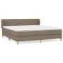 Box spring bed with taupe gray fabric mattress 160x200 cm by , Beds and slatted bases - Ref: Foro24-3126977, Price: 508,38 €,...
