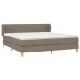 Box spring bed with taupe gray fabric mattress 160x200 cm by , Beds and slatted bases - Ref: Foro24-3126977, Price: 508,38 €,...