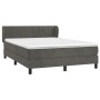 Cama box spring con colchón terciopelo gris oscuro 140x200 cm de , Camas y somieres - Ref: Foro24-3127614, Precio: 436,31 €