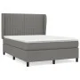 Box spring bed with dark gray fabric mattress 140x200 cm by , Beds and slatted bases - Ref: Foro24-3128126, Price: 502,39 €, ...