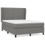 Box spring bed with dark gray fabric mattress 140x190 cm by , Beds and slatted bases - Ref: Foro24-3128118, Price: 557,30 €, ...