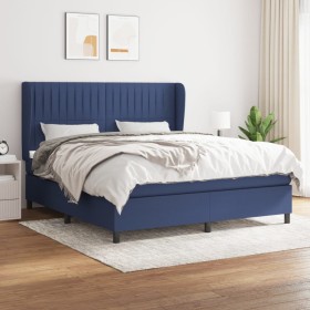 Cama box spring con colchón tela azul 160x200 cm de , Camas y somieres - Ref: Foro24-3128139, Precio: 568,35 €, Descuento: %