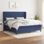 Cama box spring con colchón tela azul 160x200 cm de , Camas y somieres - Ref: Foro24-3128139, Precio: 561,51 €, Descuento: %