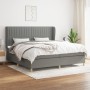 Box spring bed with dark gray fabric mattress 200x200 cm by , Beds and slatted bases - Ref: Foro24-3128710, Price: 630,14 €, ...