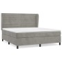 Box spring bed with light gray velvet mattress 160x200 cm by , Beds and slatted bases - Ref: Foro24-3129279, Price: 543,90 €,...