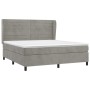 Box spring bed with light gray velvet mattress 160x200 cm by , Beds and slatted bases - Ref: Foro24-3129279, Price: 543,90 €,...