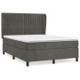 Box spring bed with dark gray velvet mattress 140x190 cm by , Beds and slatted bases - Ref: Foro24-3129328, Price: 516,34 €, ...