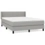 Box spring bed with light gray fabric mattress 140x190 cm by , Beds and slatted bases - Ref: Foro24-3129865, Price: 464,08 €,...