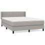 Box spring bed with light gray fabric mattress 140x200 cm by , Beds and slatted bases - Ref: Foro24-3129873, Price: 436,48 €,...