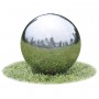 Fuente cascada esfera con LEDs de jardín acero inoxidable 20 cm